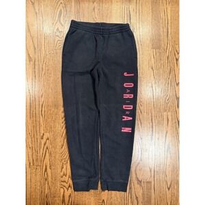 Nike Air Jordan Joggers Youth Size XL Black Sweatpants Red Logo